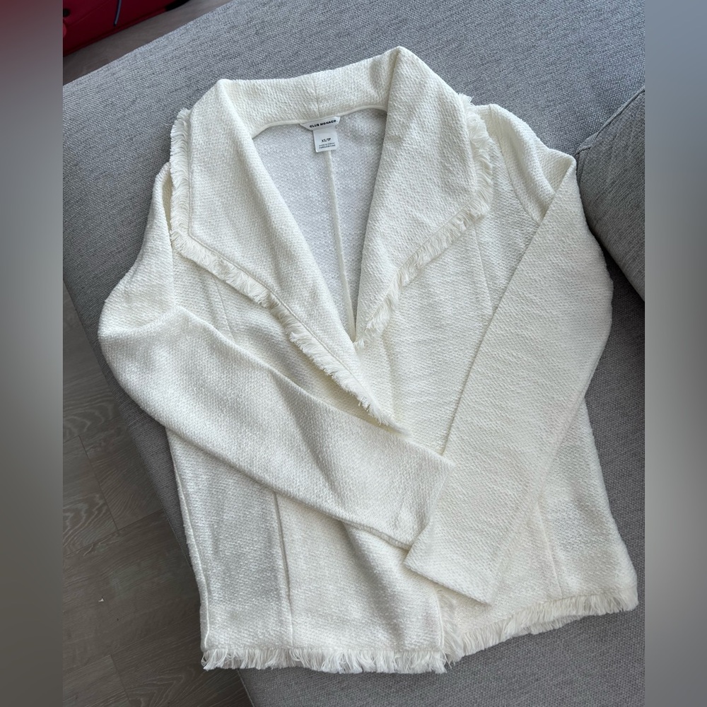 Club Monaco Cream Open Front Cardigan